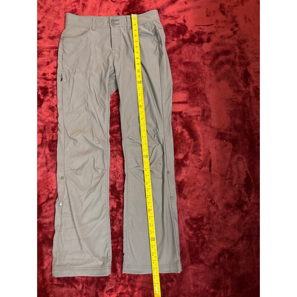 Prana Halle Hiking Pants Gray Size 8 Regular Zion Straight Leg Roll Up Snaps - Picture 4 of 8